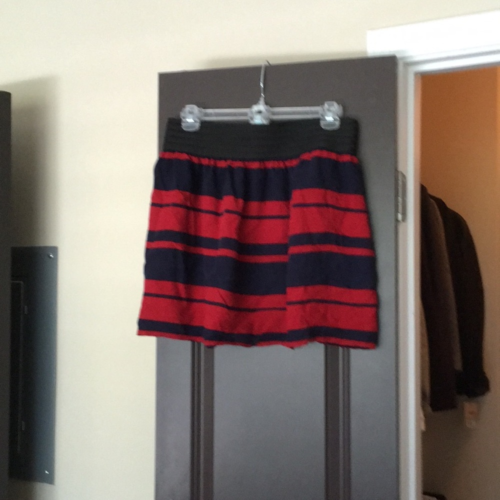 Red navy mini skirt